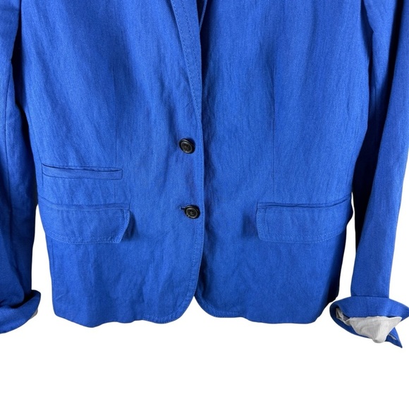 J Crew Schoolboy Blazer Cobalt Blue Classic 2 Button Jacket Size 6 - Picture 6 of 8